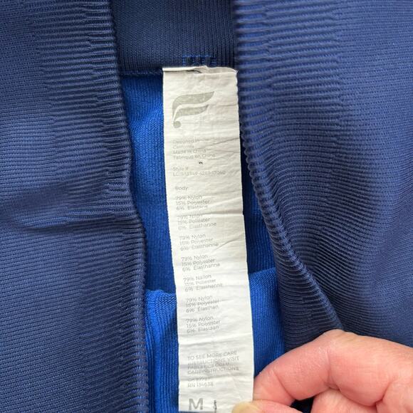 Fabletics High Waisted Seamless Abyss/ Chill Blue Check Legging - Size M - Picture 5 of 7